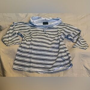 Cynthia Rowley Gray and White Cowl Neck Sweater